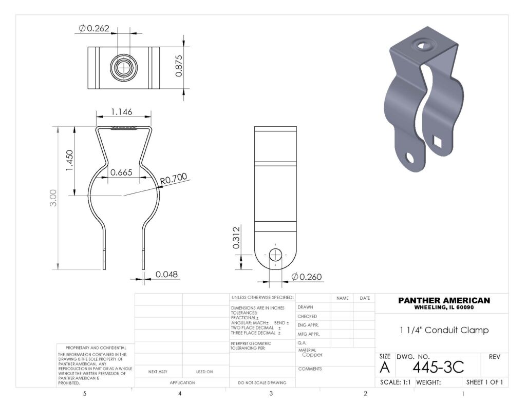 Conduit Clamp 11/4" Panther Fabrication